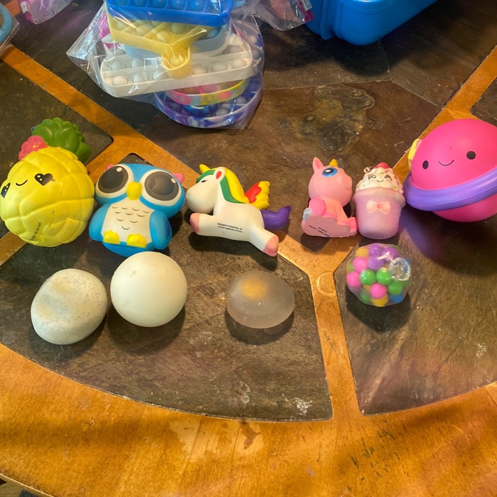 Assorted squishes and stress balls